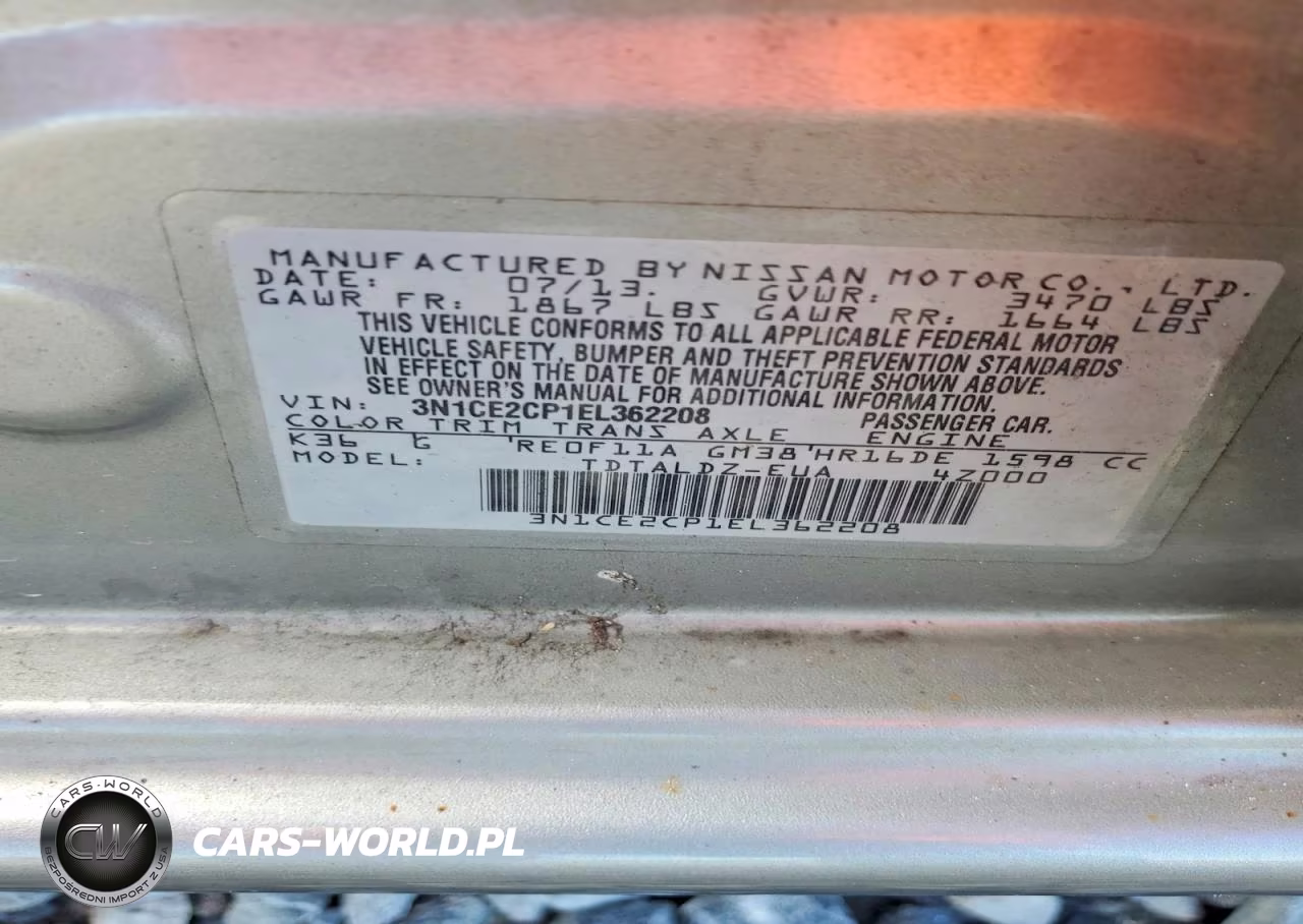 2014 Nissan Versa Note S VIN:3N1CE2CP1EL362208 - 12