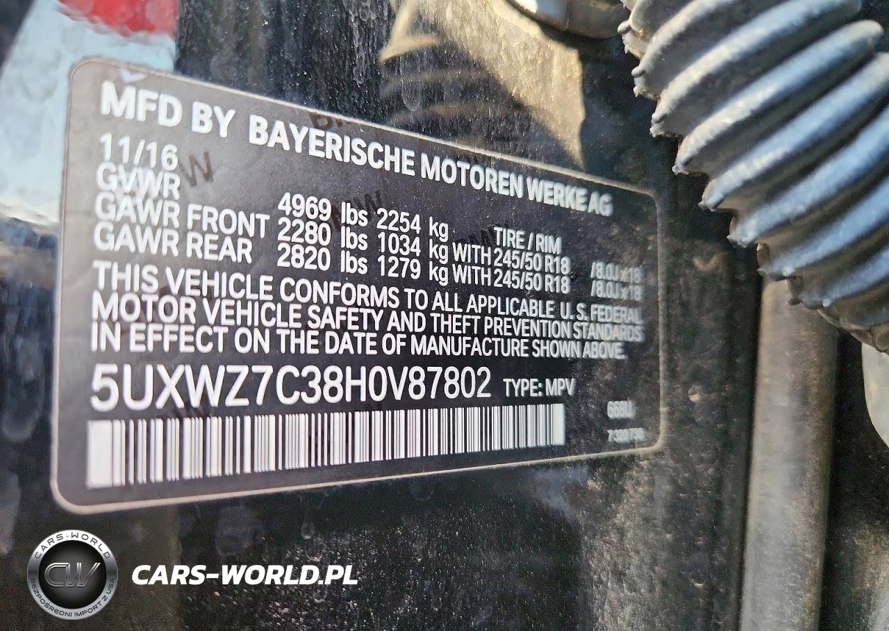 2017 BMW X3 Sdrive28I VIN:5UXWZ7C38H0V87802 - 14