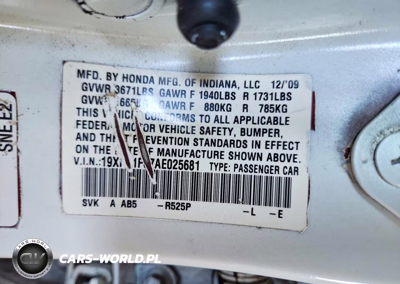2010 Honda Civic Lx VIN:19XFA1F57AE025681 - 12