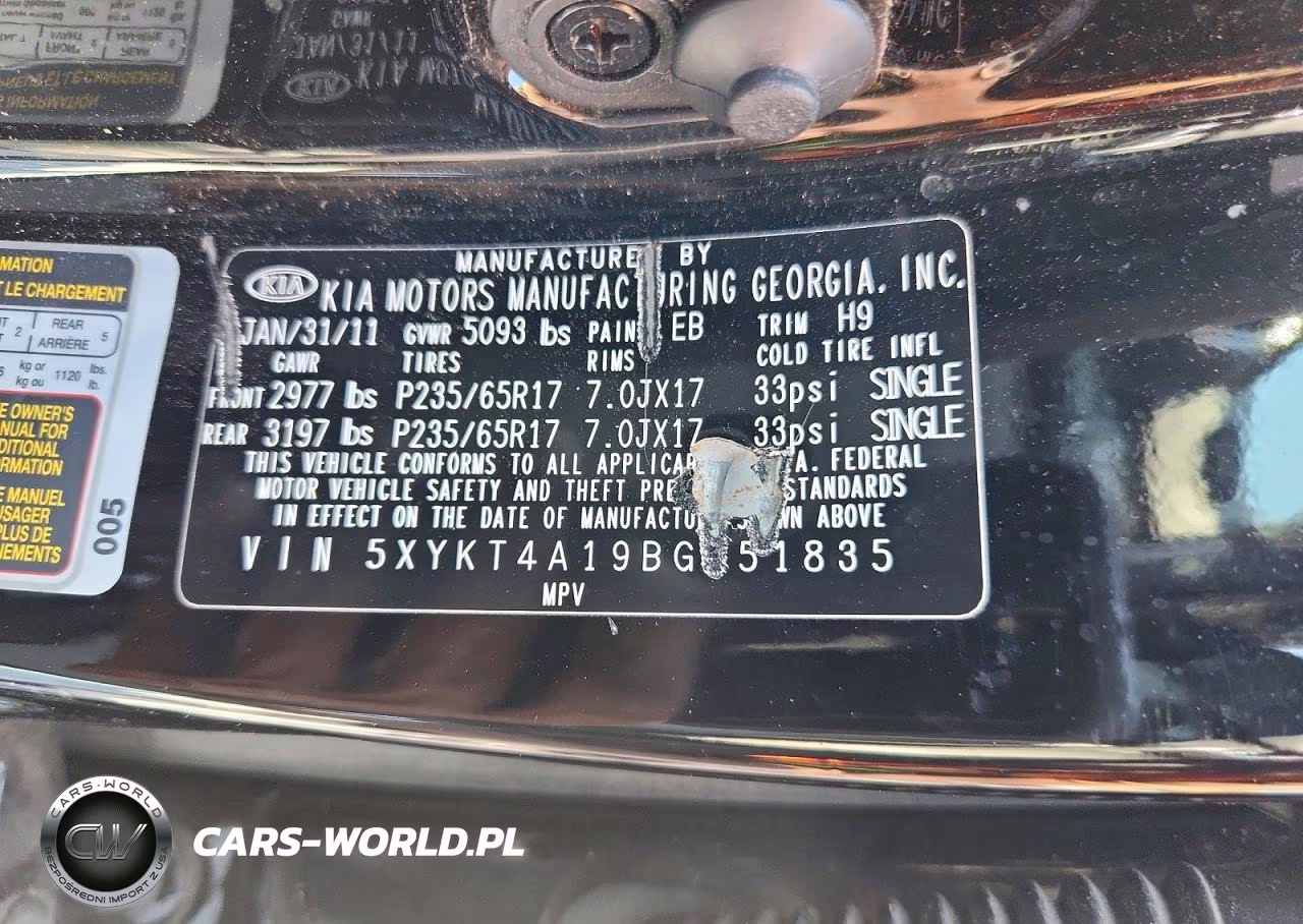 2011 Kia Sorento Lx VIN:5XYKT4A19BG151835 - 13