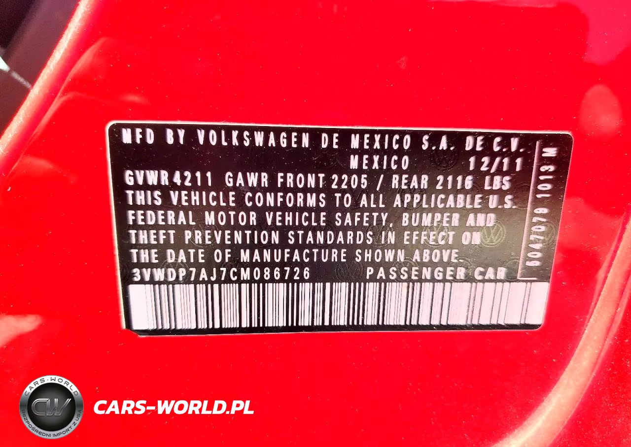 2012 Volkswagen Jetta 2.5L Se VIN:3VWDP7AJ7CM086726 - 13