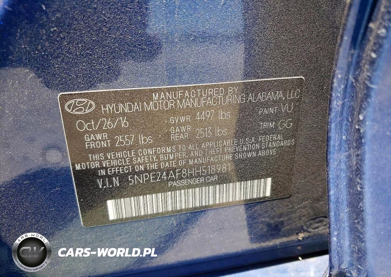 2017 Hyundai Sonata Se VIN:5NPE24AF8HH518981 - 12