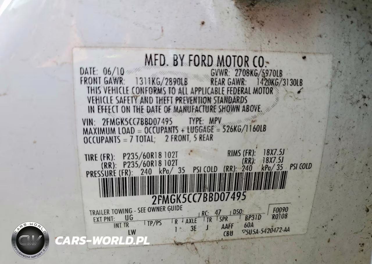 2011 Ford Flex Sel VIN:2FMGK5CC7BBD07495 - 13