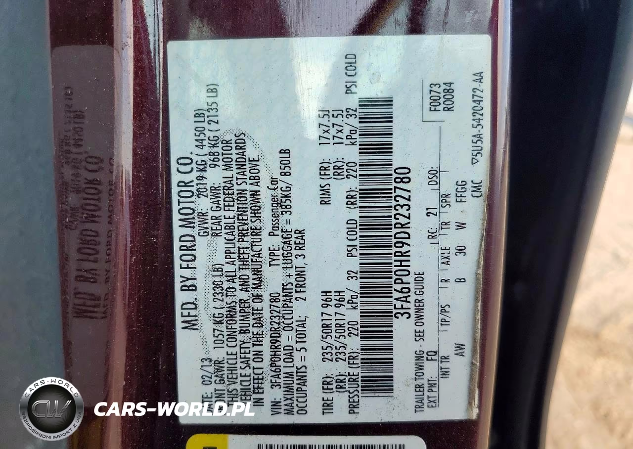 2013 Ford Fusion Se VIN:3FA6P0HR9DR232780 - 13