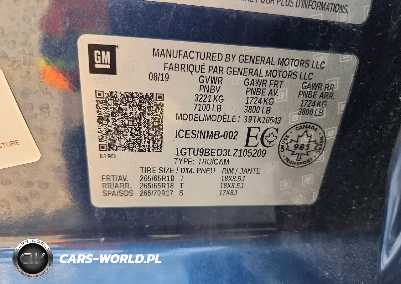 2020 GMC Sierra K1500 Sle VIN:1GTU9BED3LZ105209 - 12