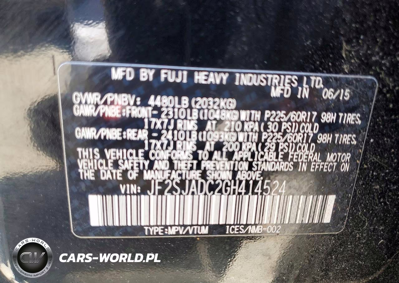 2016 Subaru Forester 2.5I Premium VIN:JF2SJADC2GH414524 - 14