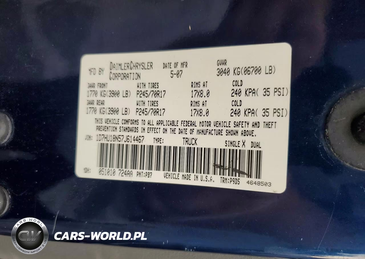 2007 Dodge Ram 1500 St VIN:1D7HU18N57J614467 - 12