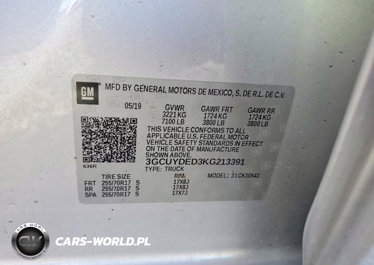 2019 Chevrolet Silverado K1500 Lt VIN:3GCUYDED3KG213391 - 12