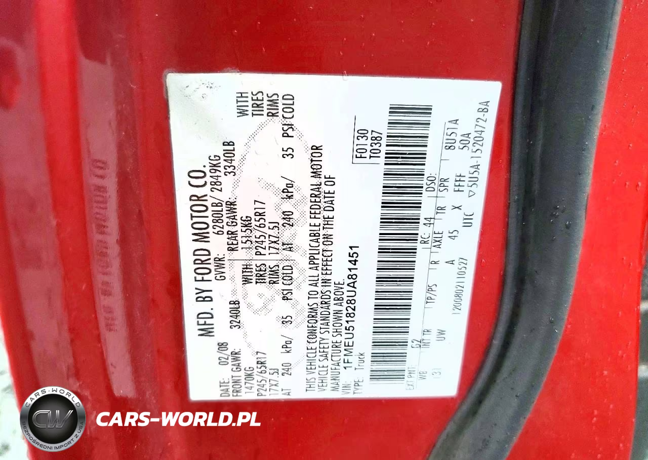2008 Ford Explorer Sport Trac Xlt VIN:1FMEU51828UA81451 - 12