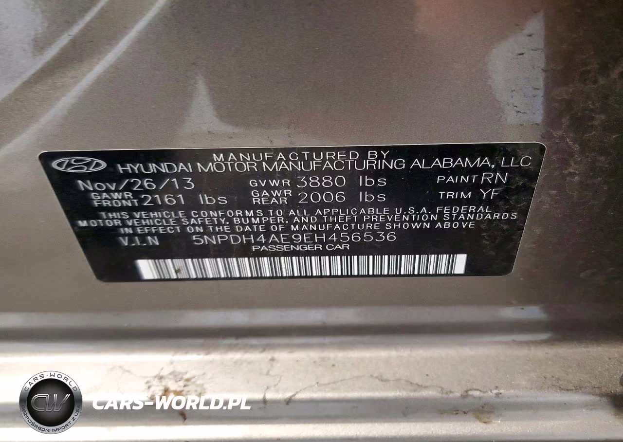 2014 Hyundai Elantra Se VIN:5NPDH4AE9EH456536 - 12