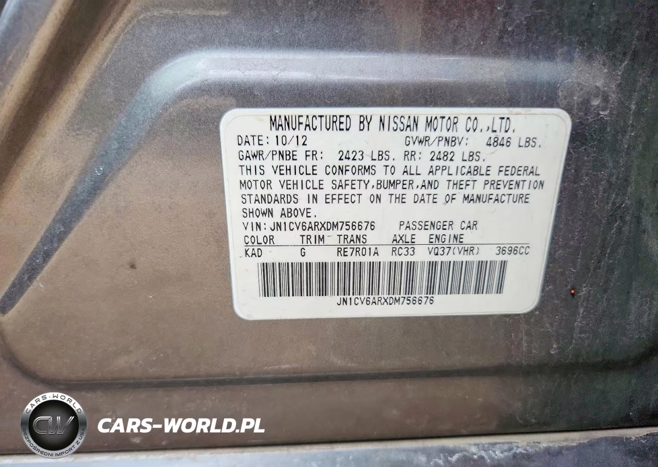 2013 Infiniti G37 Sedan X VIN:JN1CV6ARXDM756676 - 12