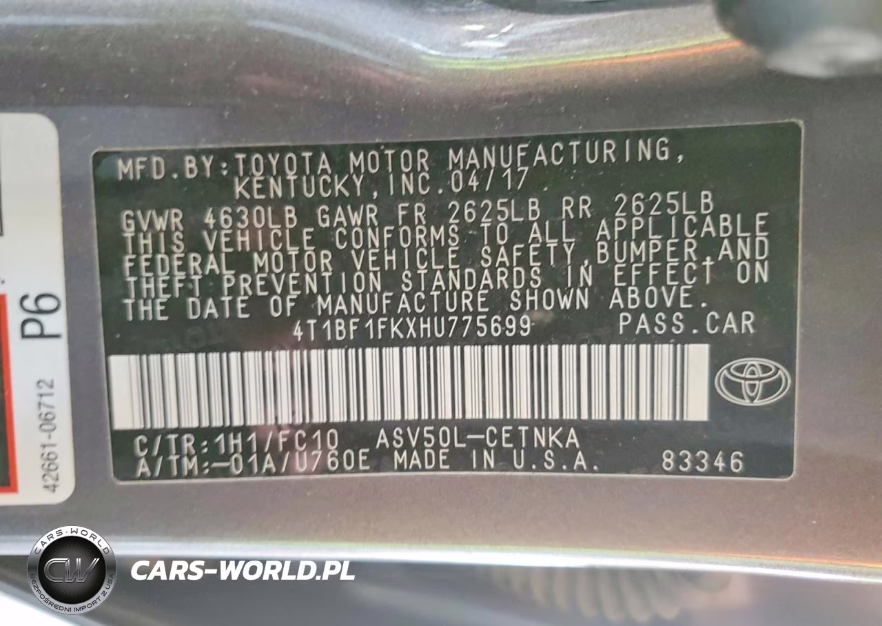 2017 Toyota Camry Le VIN:4T1BF1FKXHU775699 - 12