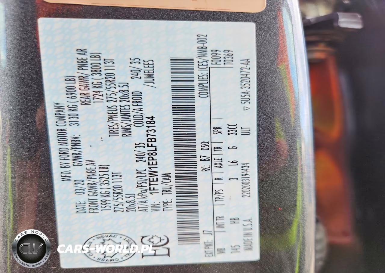 2020 Ford F150 Supercrew VIN:1FTEW1EP8LFB73184 - 13
