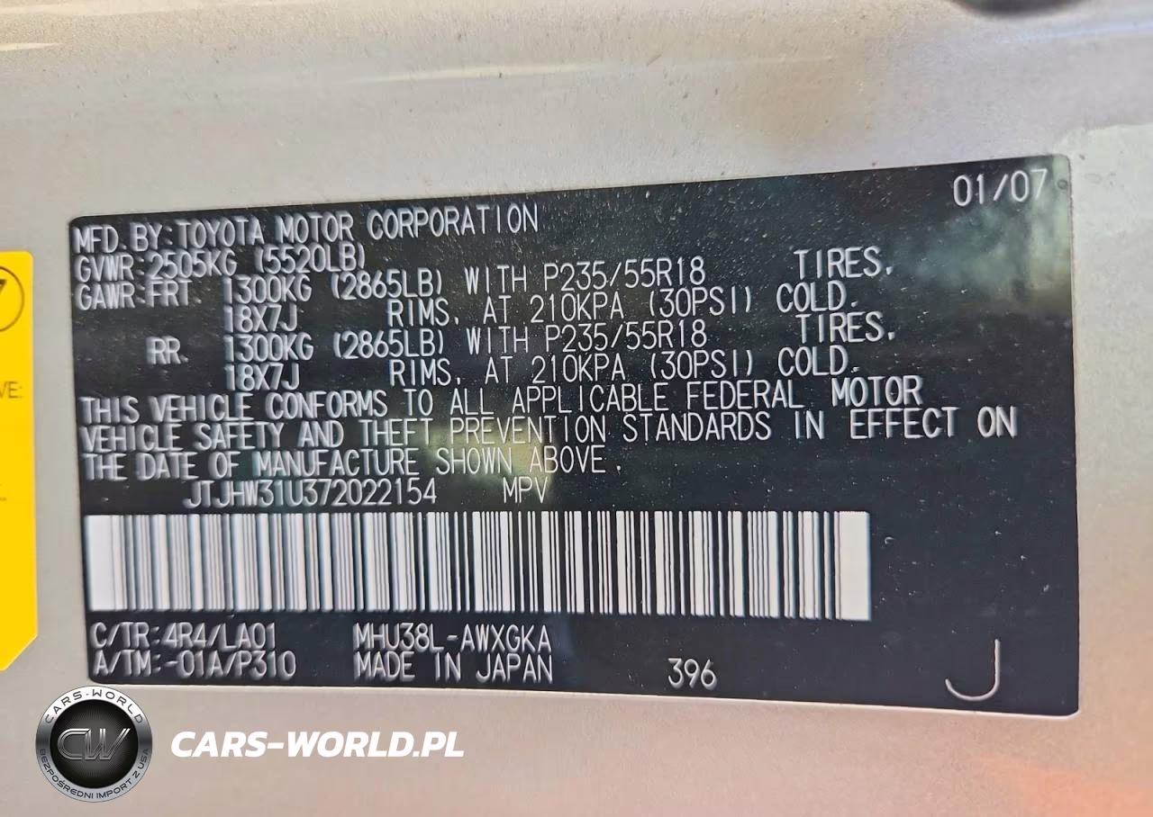 2007 Lexus Rx 400H VIN:JTJHW31U372022154 - 14