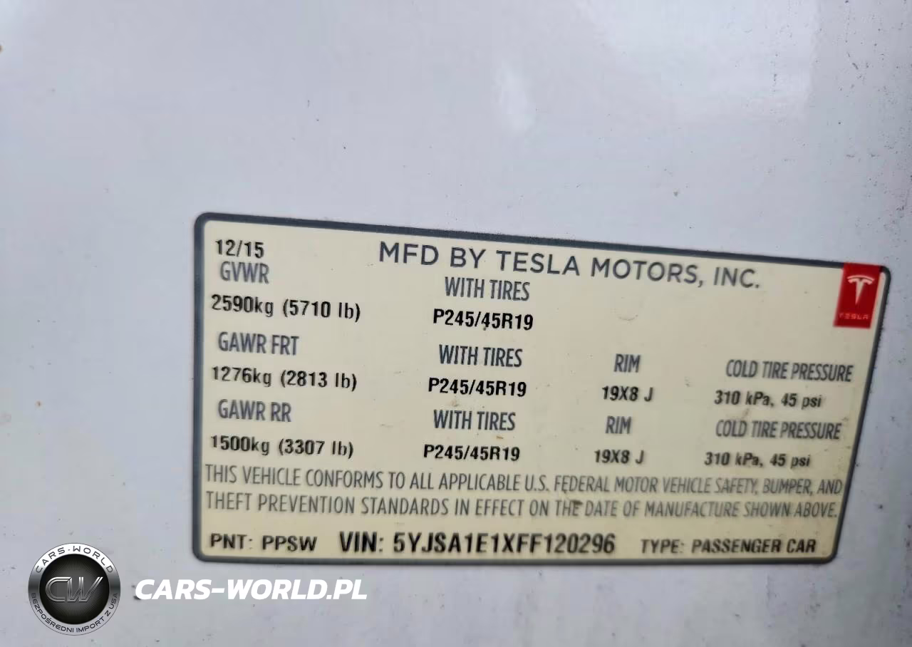 2015 Tesla Model S VIN:5YJSA1E1XFF120296 - 12