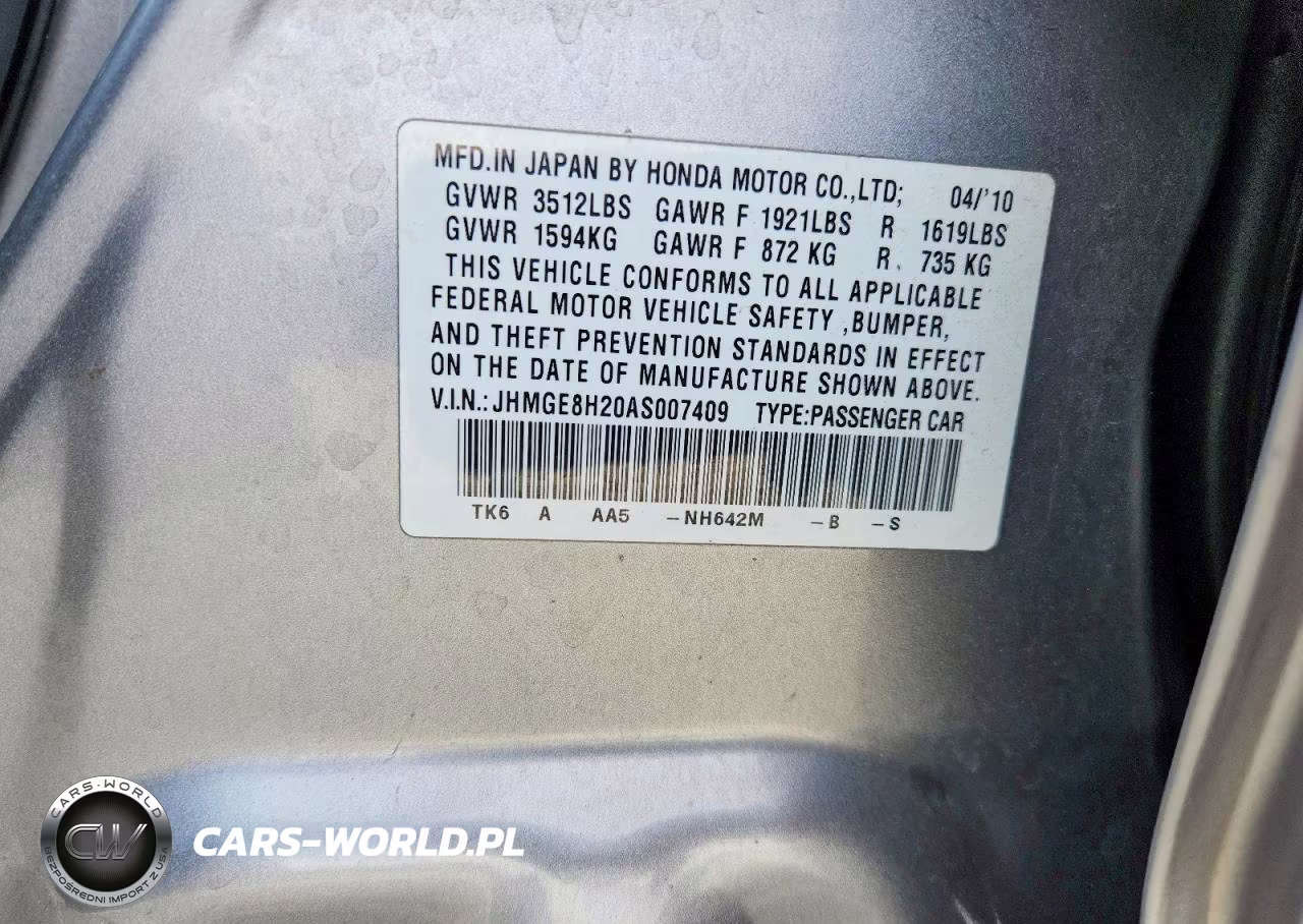 2010 Honda Fit VIN:JHMGE8H20AS007409 - 12