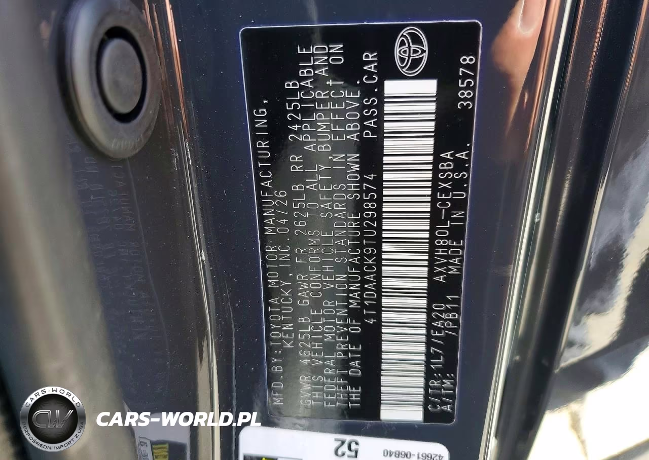 2026 Toyota Camry Se VIN:4T1DAACK9TU298574 - 13