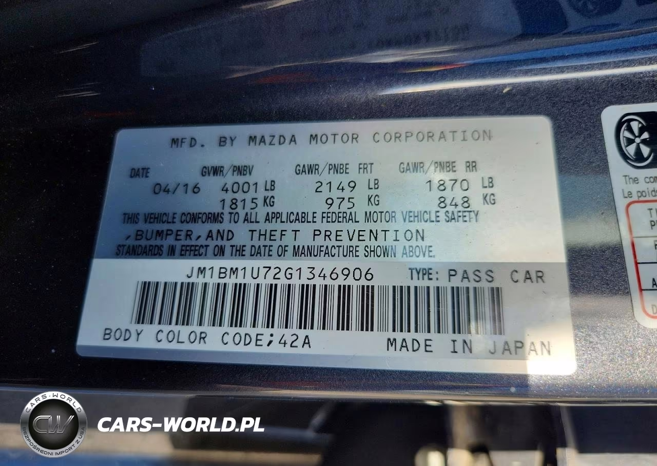 2016 Mazda 3 Sport VIN:JM1BM1U72G1346906 - 12