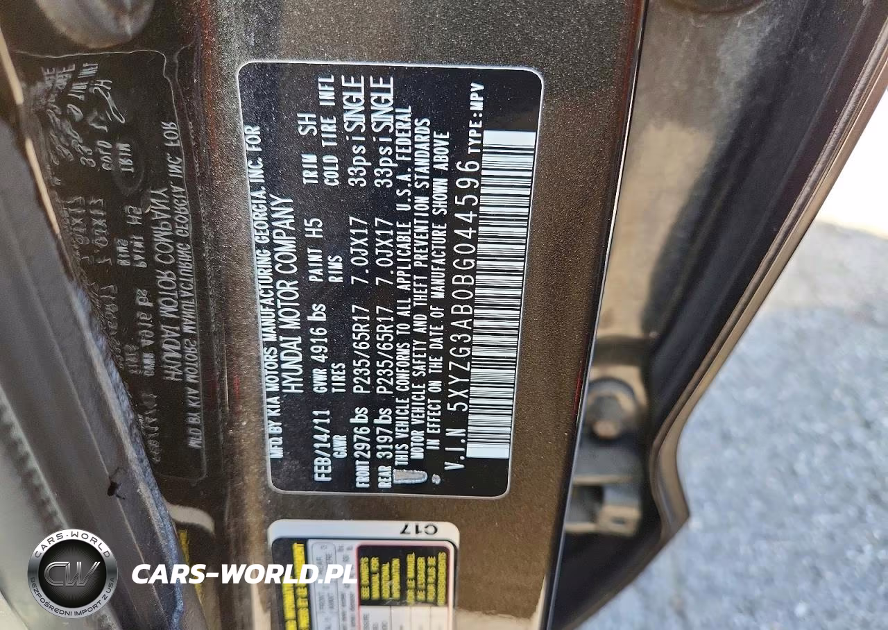 2011 Hyundai Santa Fe Gls VIN:5XYZG3AB0BG044596 - 13