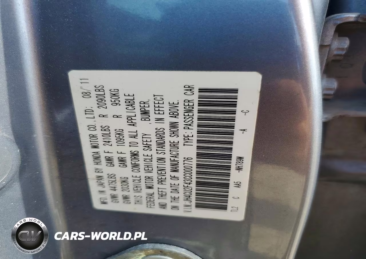 2012 Acura Tsx VIN:JH4CU2F43CC000776 - 12