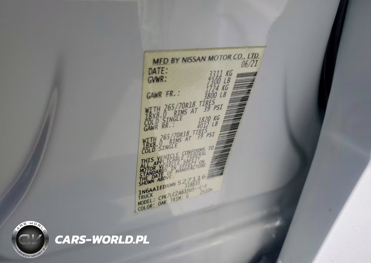 2021 Nissan Titan Sv VIN:1N6AA1EDXMN527116 - 12