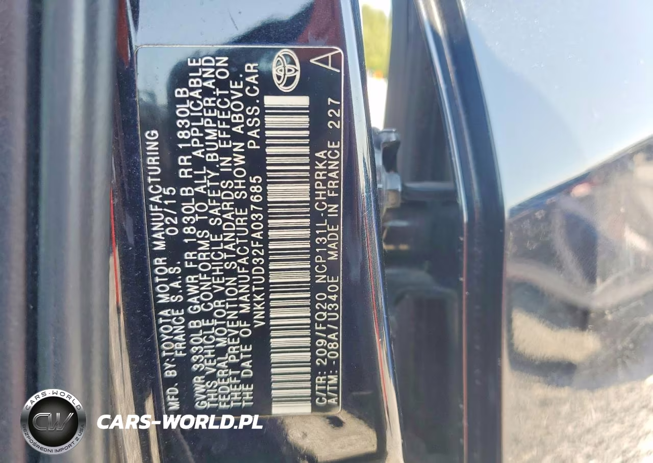 2015 Toyota Yaris 5-Door L VIN:VNKKTUD32FA037685 - 12