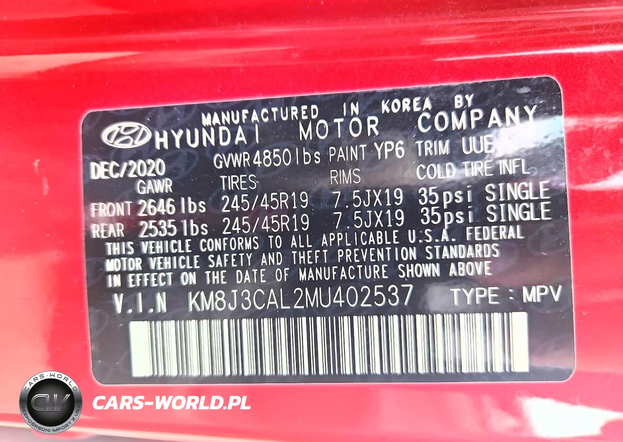 2021 Hyundai Tucson Sport VIN:KM8J3CAL2MU402537 - 12