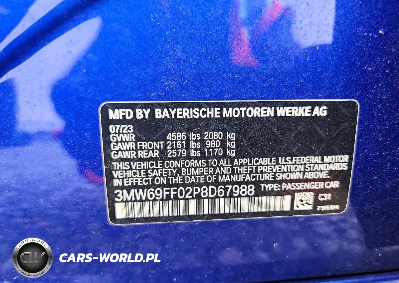 2023 BMW 330I VIN:3MW69FF02P8D67988 - 12