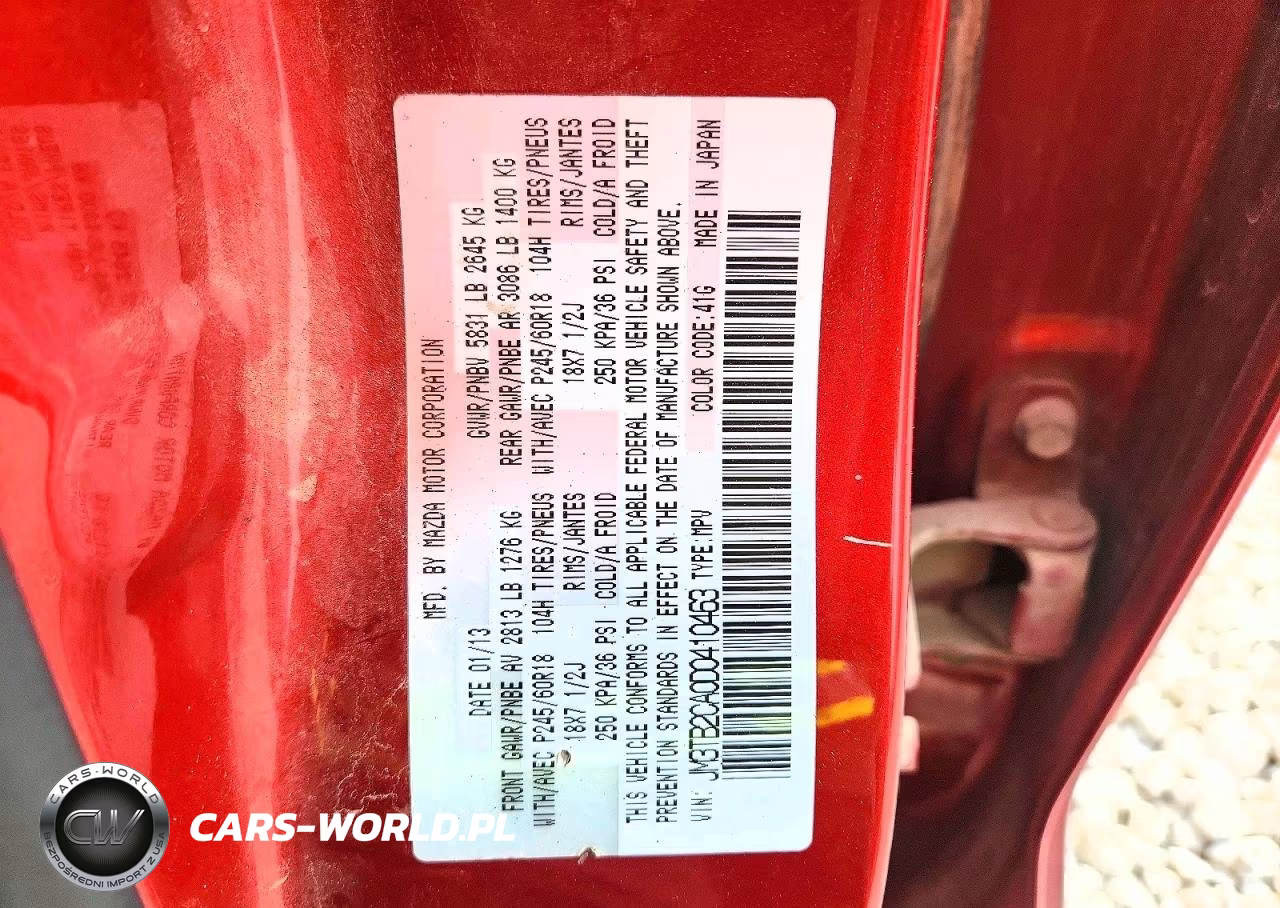 2013 Mazda Cx-9 Touring VIN:JM3TB2CA0D0410463 - 13