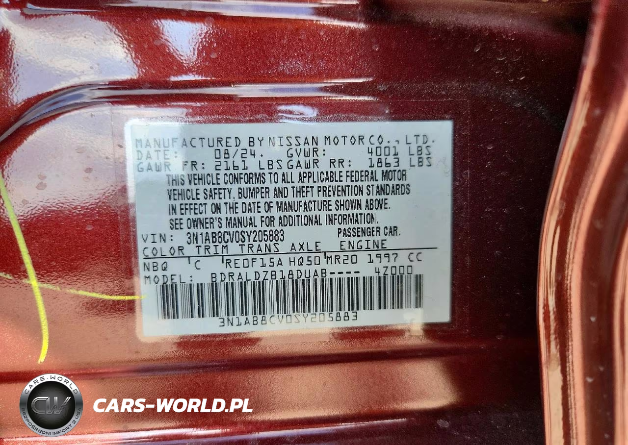 2025 Nissan Sentra Sv VIN:3N1AB8CV0SY205883 - 12
