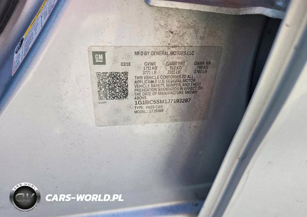 2018 Chevrolet Cruze Ls VIN:1G1BC5SM1J7193287 - 12