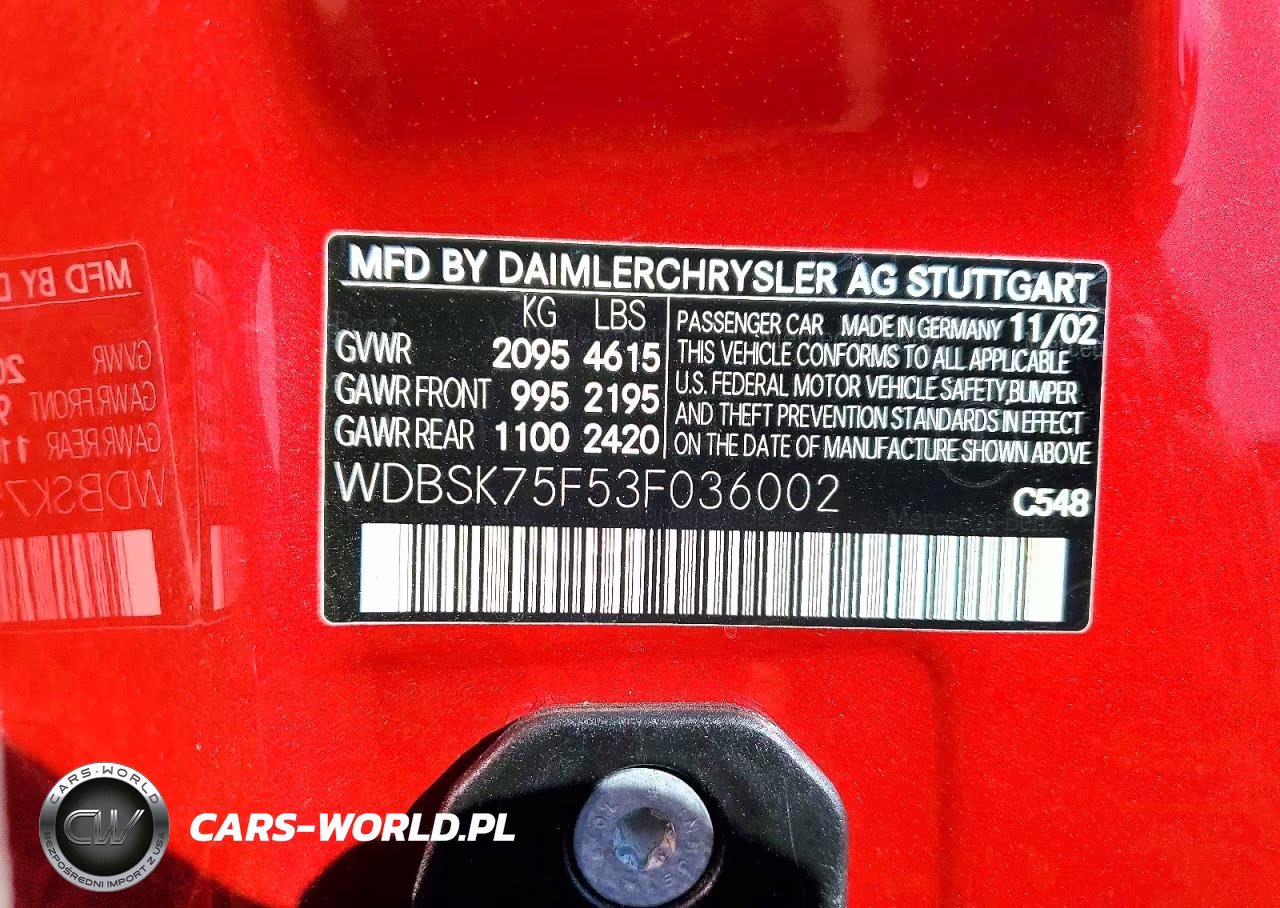 2003 Mercedes-Benz Sl 500R VIN:WDBSK75F53F036002 - 12