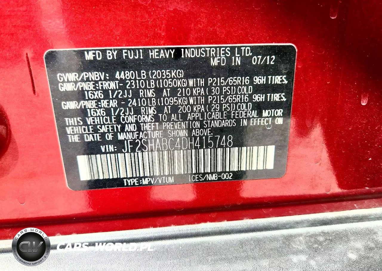 2013 Subaru Forester 2.5X VIN:JF2SHABC4DH415748 - 13