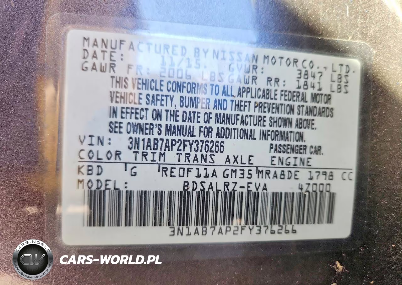2015 Nissan Sentra Sr VIN:3N1AB7AP2FY376266 - 12