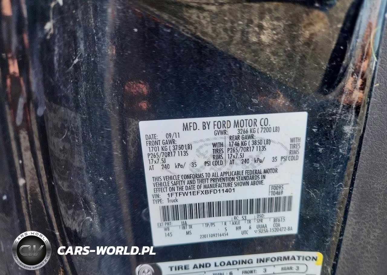2011 Ford F150 Supercrew VIN:1FTFW1EFXBFD11401 - 12