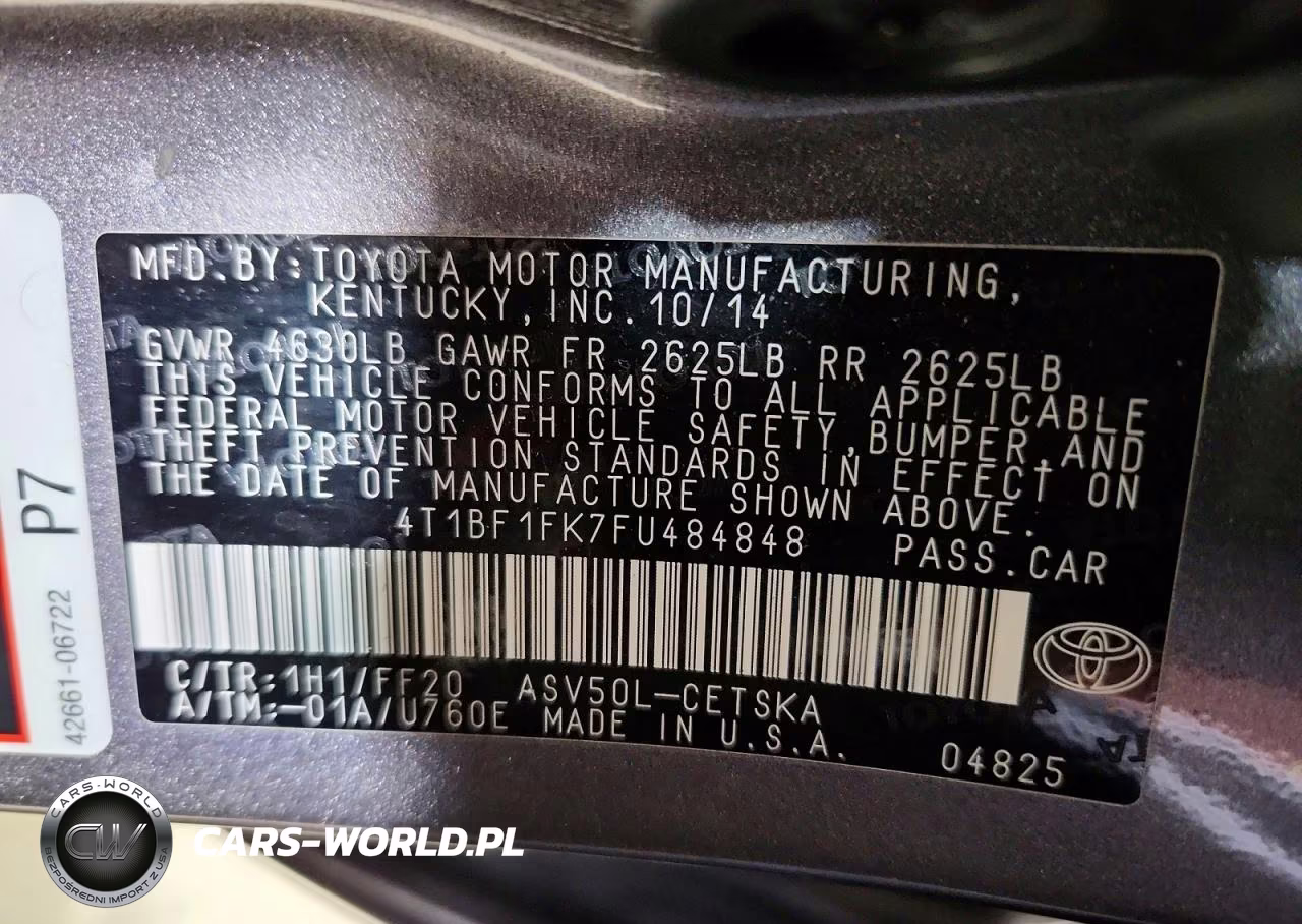 2015 Toyota Camry Le VIN:4T1BF1FK7FU484848 - 12
