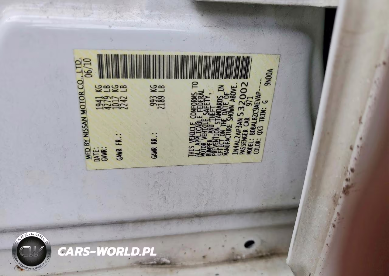 2010 Nissan Altima 2.5 VIN:1N4AL2AP3AN532002 - 12