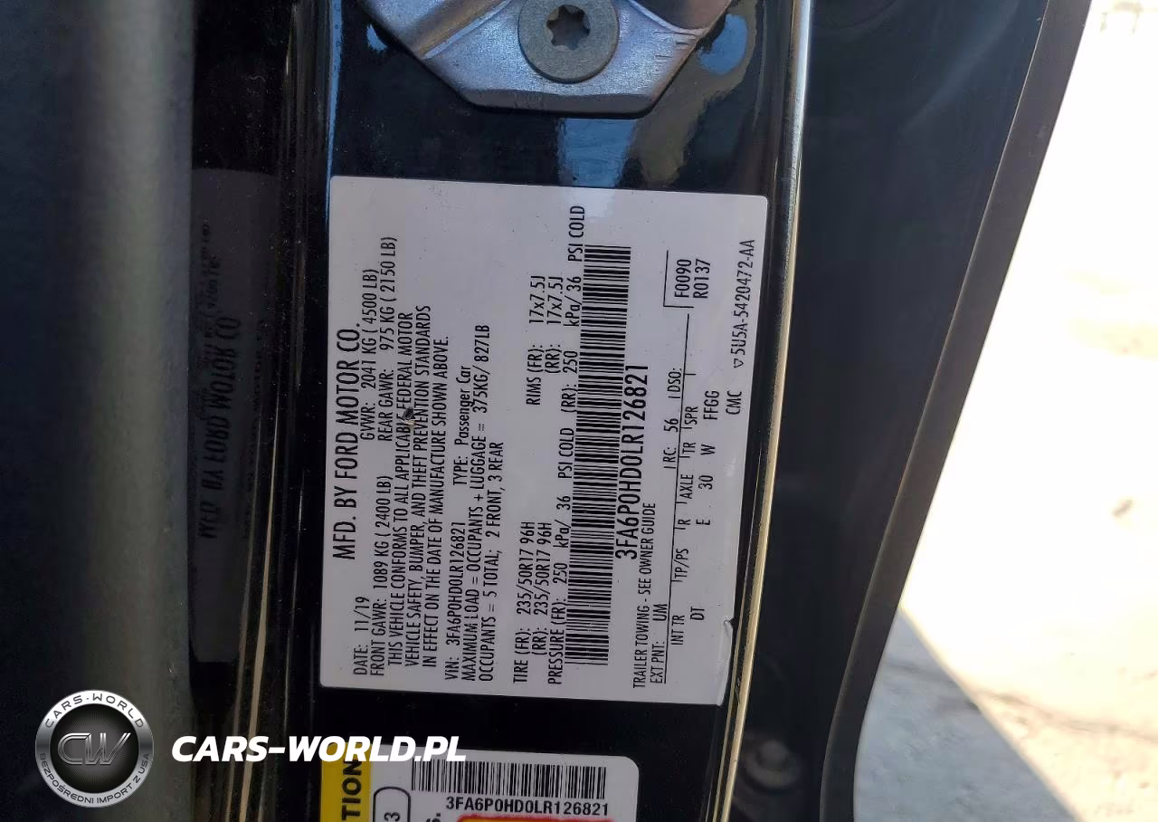 2020 Ford Fusion VIN:3FA6P0HD0LR126821 - 12