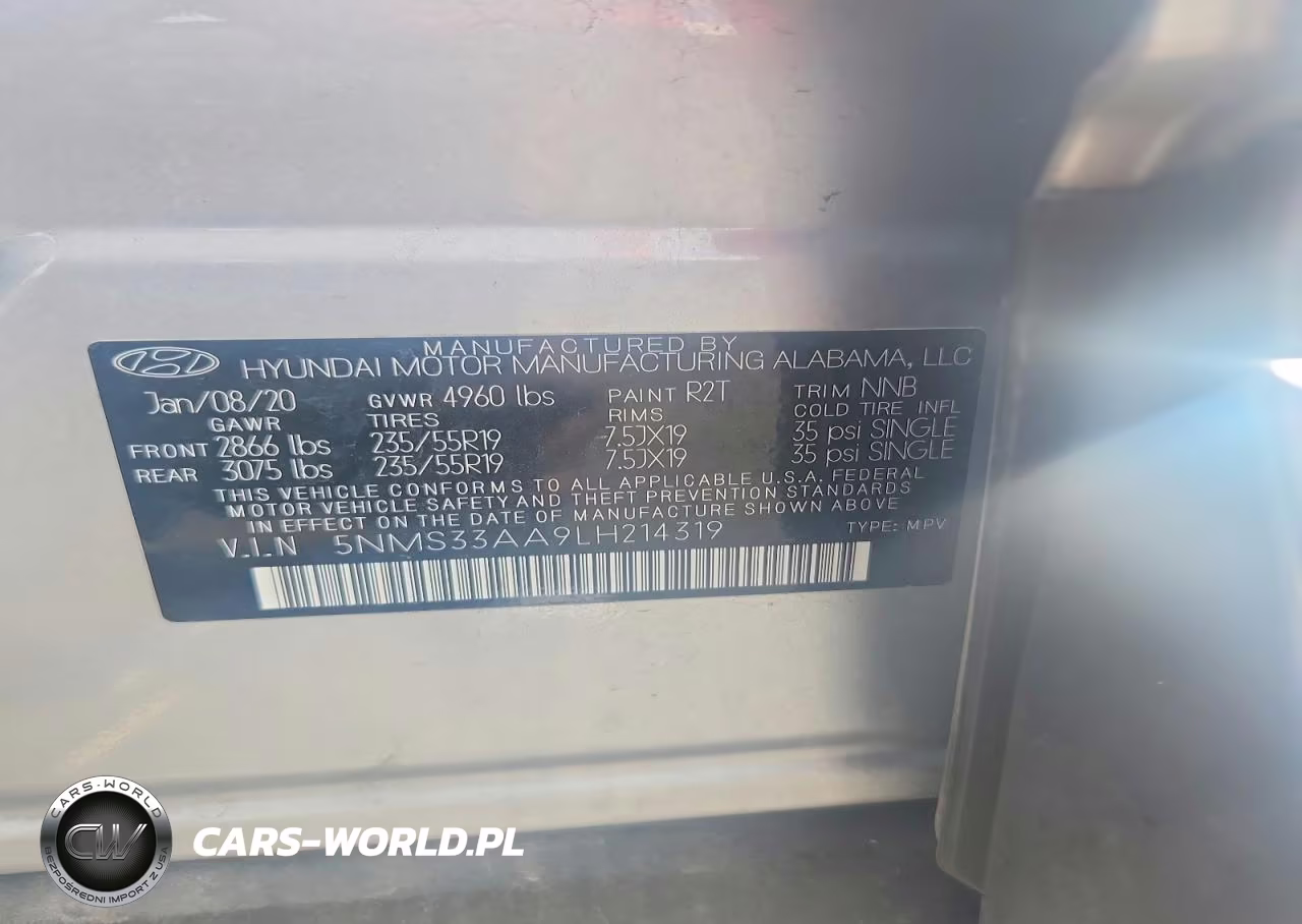 2020 Hyundai Santa Fe Sel 2.0T VIN:5NMS33AA9LH214319 - 13