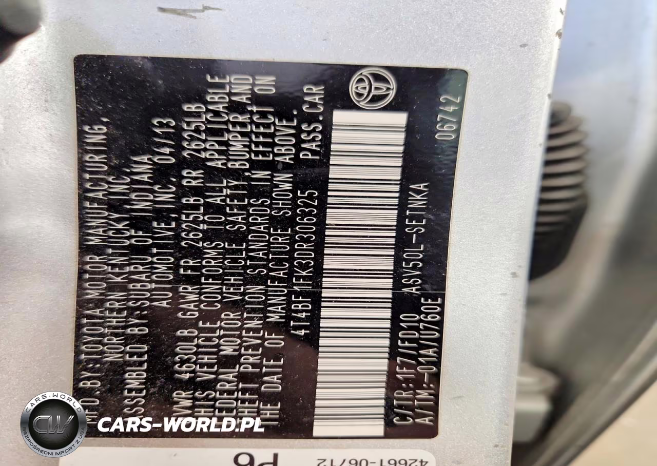 2013 Toyota Camry Le VIN:4T4BF1FK3DR306325 - 12