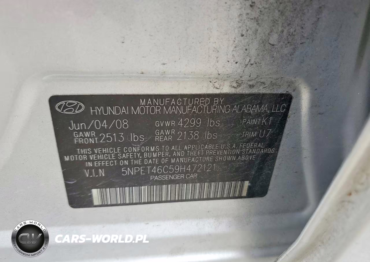 2009 Hyundai Sonata Gls VIN:5NPET46C59H472121 - 12