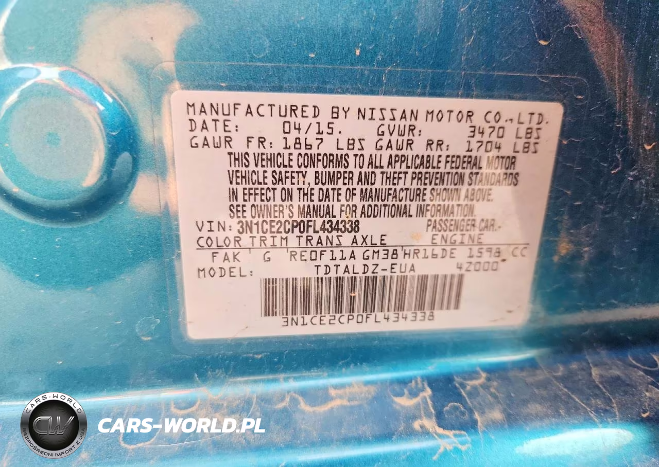 2015 Nissan Versa Note Sv VIN:3N1CE2CP0FL434338 - 12