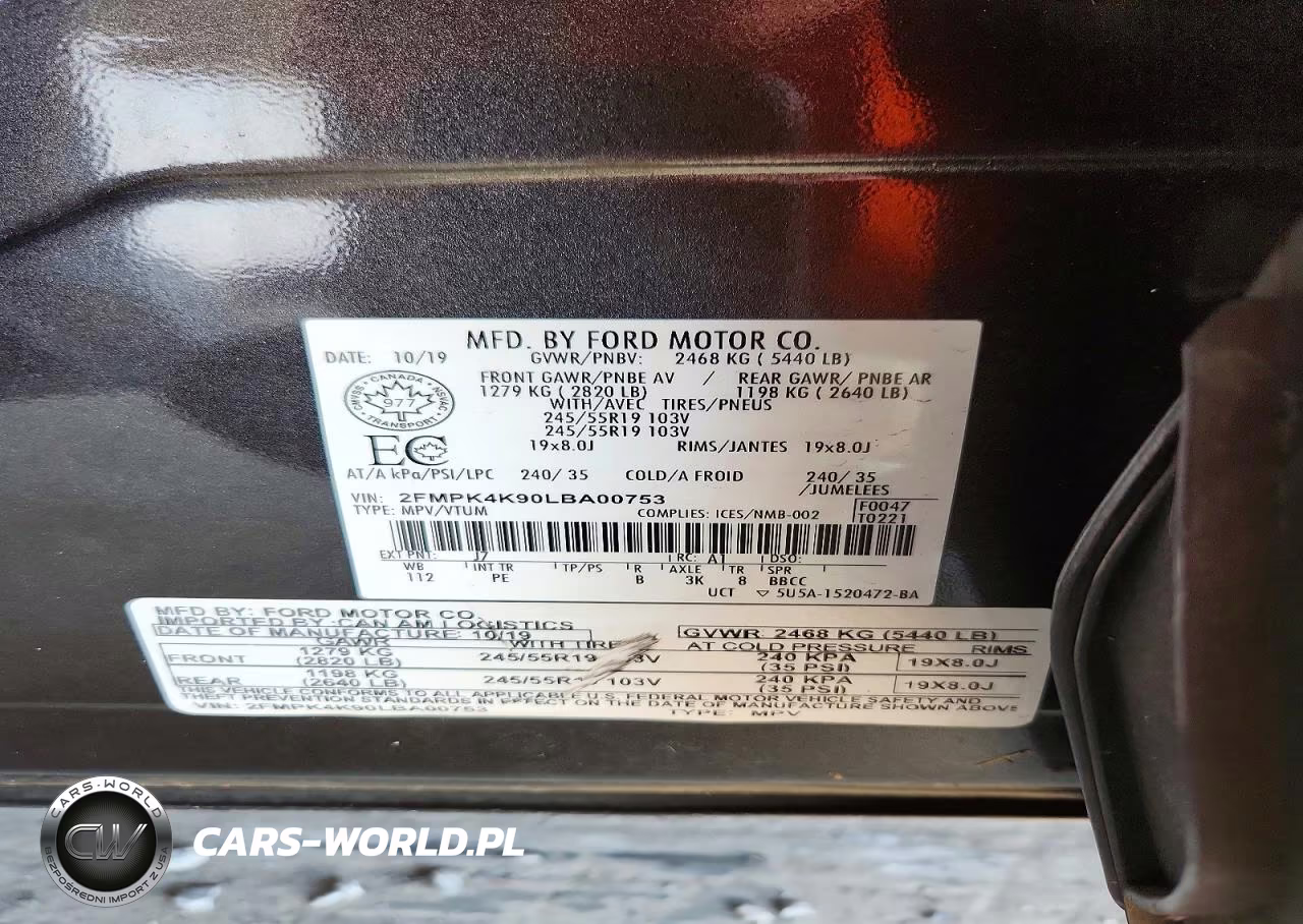 2020 Ford Edge Titanium VIN:2FMPK4K90LBA00753 - 12