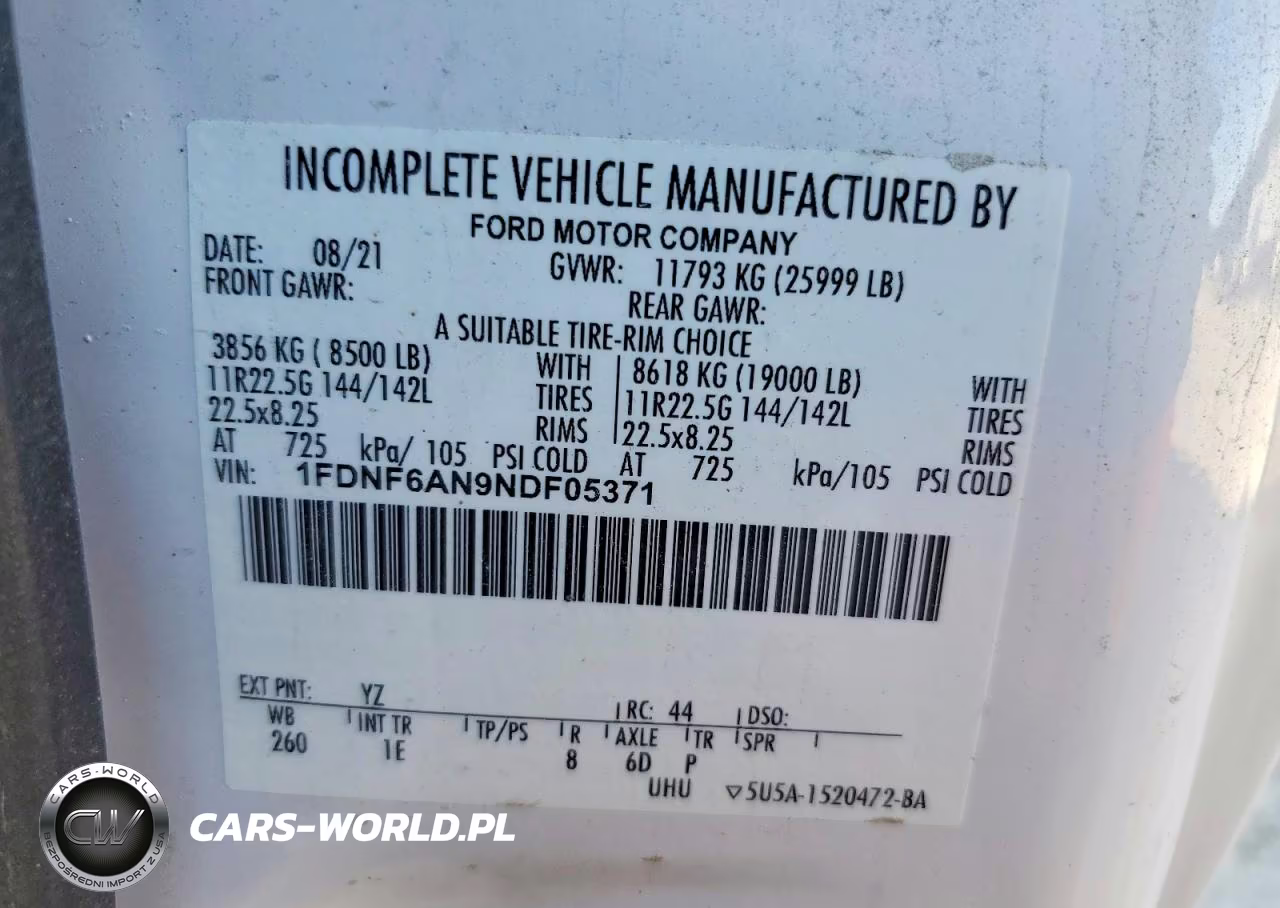 2022 Ford F650 Super VIN:1FDNF6AN9NDF05371 - 11
