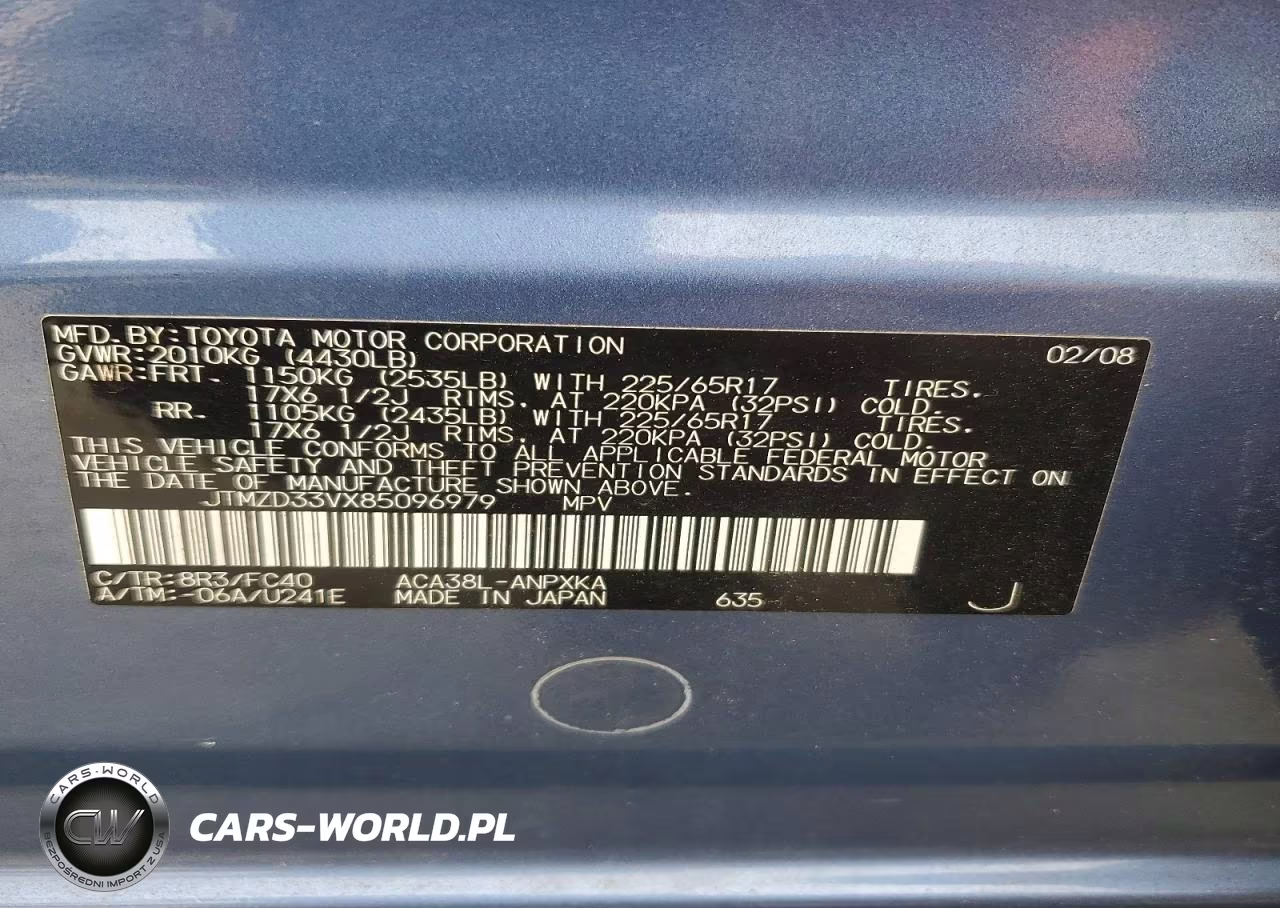 2008 Toyota Rav4 Base VIN:JTMZD33VX85096979 - 12