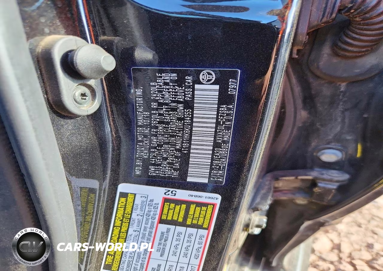 2019 Toyota Camry Se VIN:4T1B11HK6KU184255 - 13