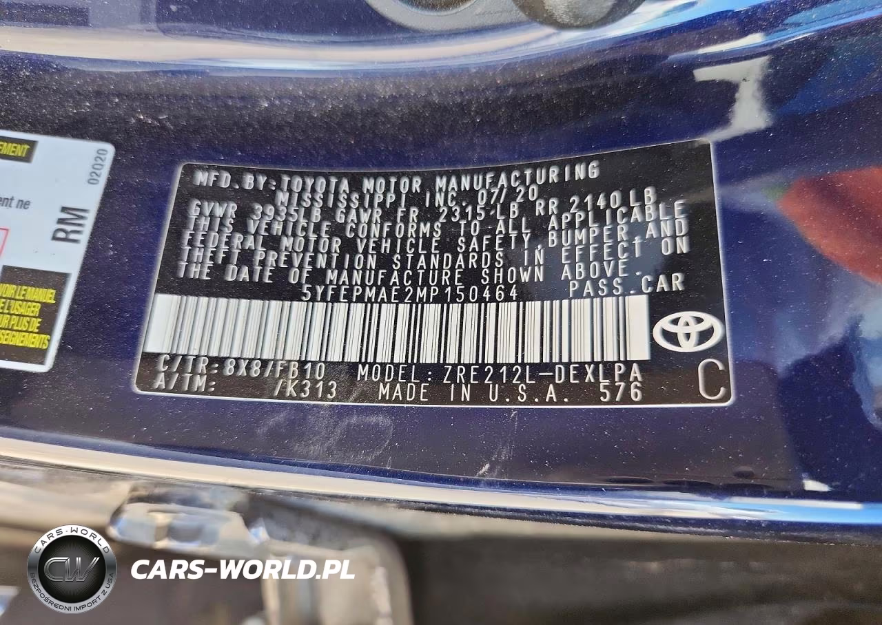 2021 Toyota Corolla Le VIN:5YFEPMAE2MP150464 - 12