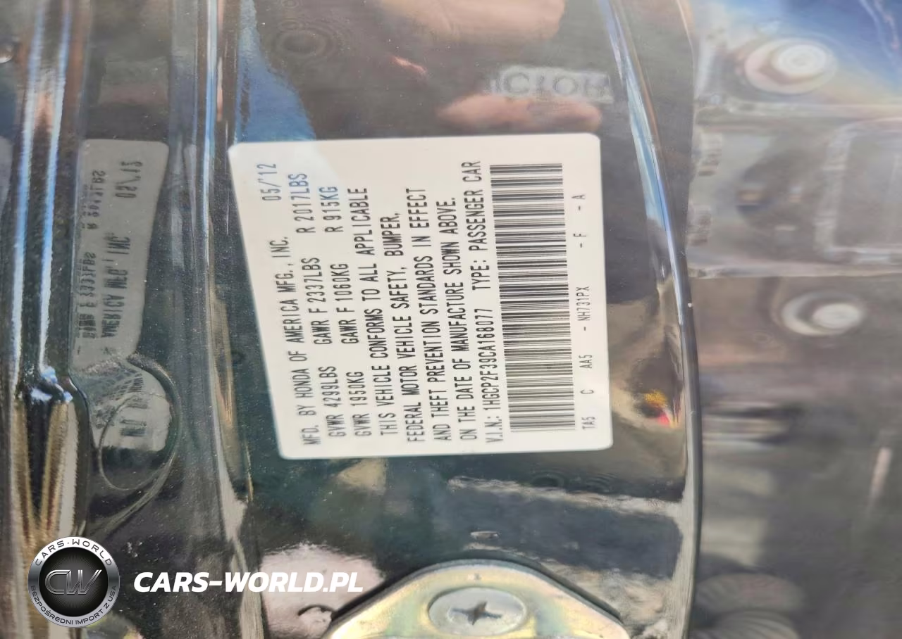 2012 Honda Accord Lx VIN:1HGCP2F39CA168077 - 12