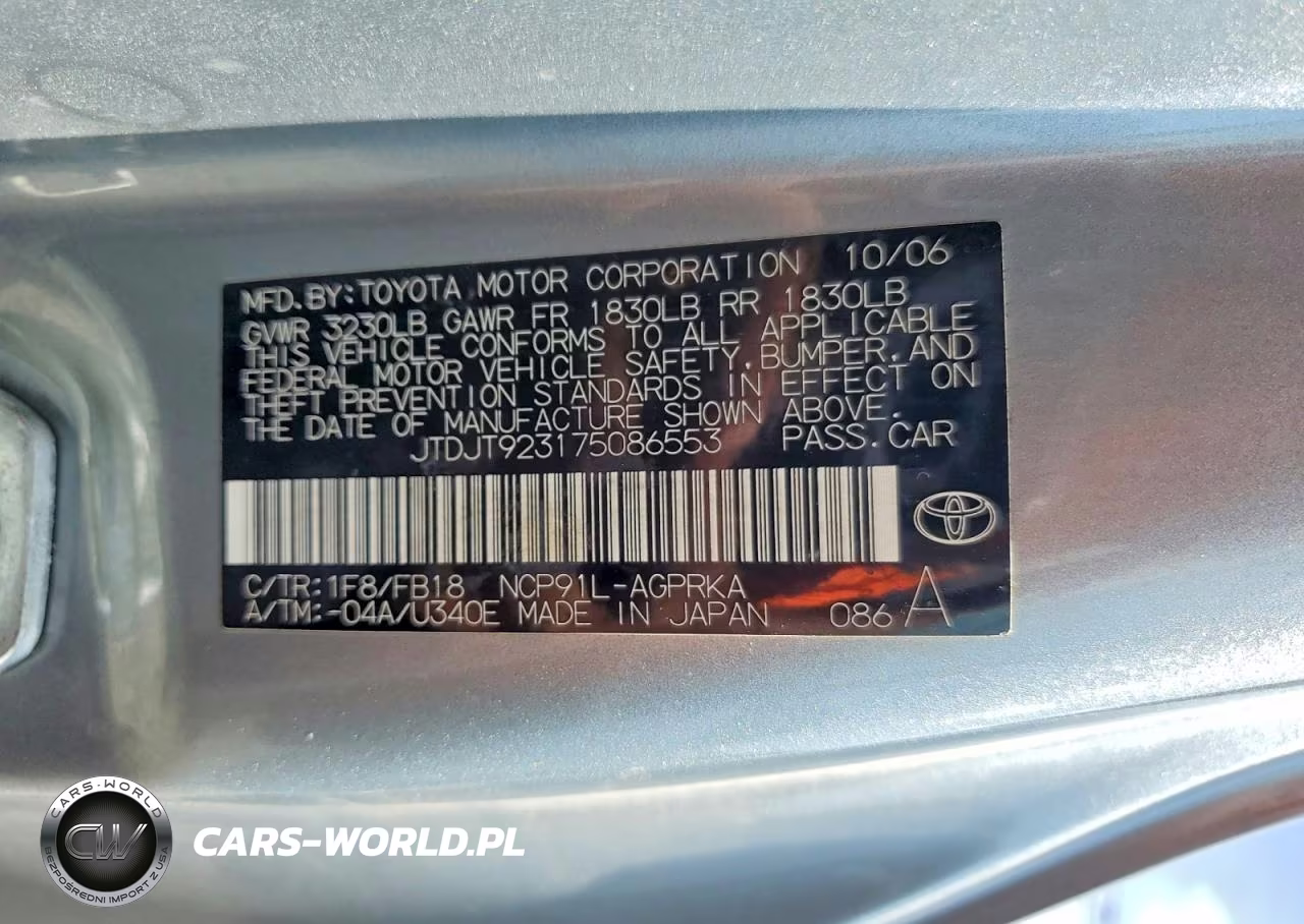 2007 Toyota Yaris Base VIN:JTDJT923175086553 - 12