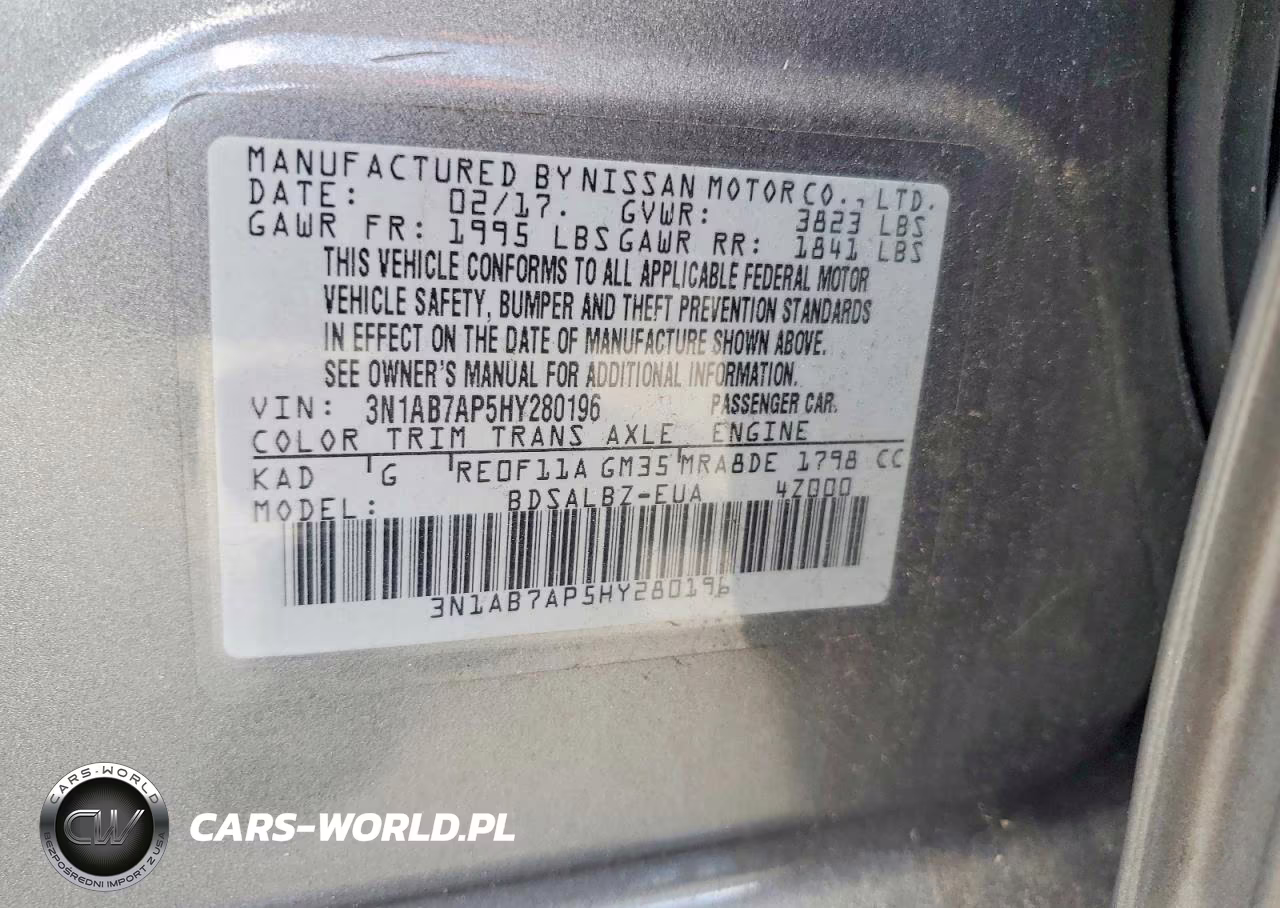 2017 Nissan Sentra S VIN:3N1AB7AP5HY280196 - 12